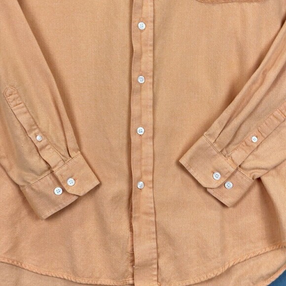 Cinch Shirt Mens Large Orange Button Down Oxford Long Sleeve Western 100% Cotton - Picture 3 of 15